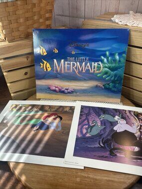 Vintage 1998  Walt Disney The Little Mermaid Exclusive 2 Lithographs Portfolio